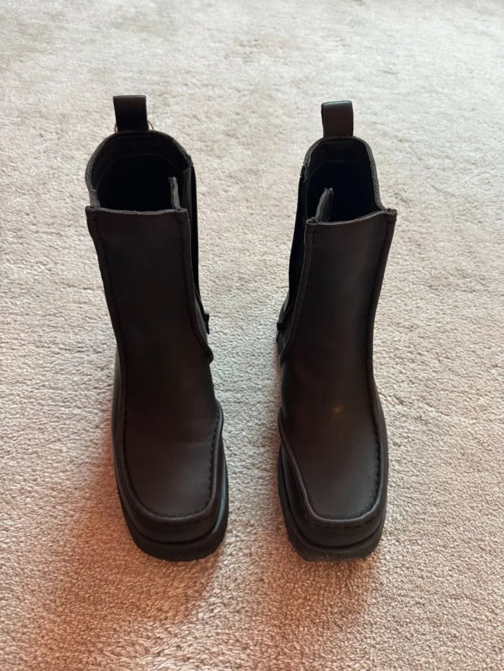 NWT CLARKS EFFERY ZIP BOOTS — BLACK LEATHER — SIZE 9.5